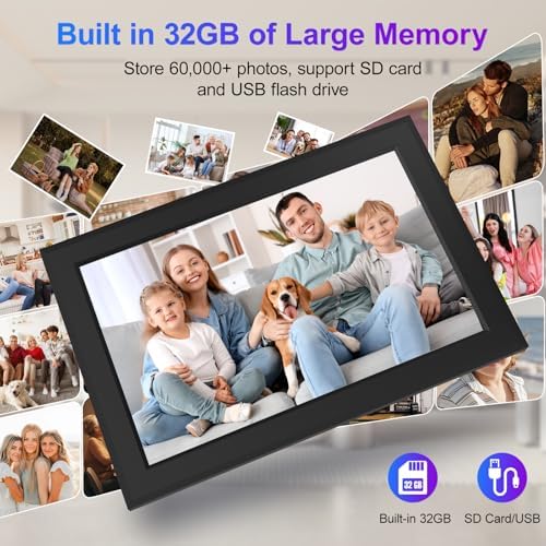 Frameo 10.1 Inch Digital Picture Frames Smart WiFi Digital Photo Frame with 1280x800 IPS Touch Screen HD, 32GB Memory, Auto-Rotate, Wall Mountable, Share Moments Instantly via Frameo App from Anywhere - Image 3