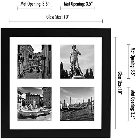 Americanflat 4x4 Collage Picture Frame - Fits 4 - Engineered Wood - Black - Image 2