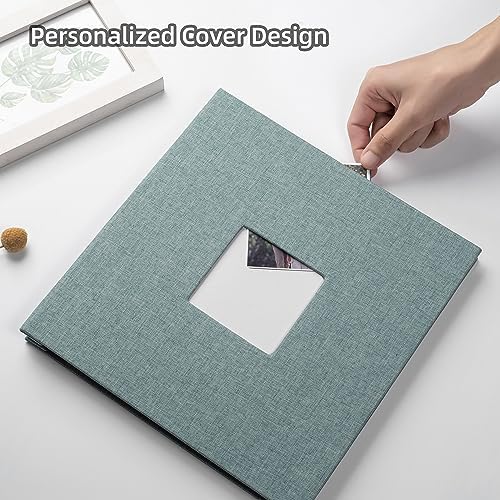 HoneyTolly Photo Album Self Adhesive Scrapbook Album for 4×6 Pictures DIY Magnetic Linen Cover Album 15 Sheets/30 Blank Pages for Family Wedding, Birthday, Christmas, Anniversary (Green) - Image 4