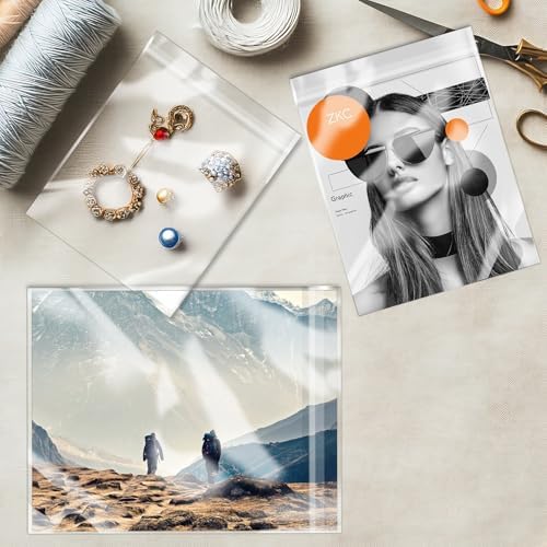 ZBEIVAN 100 Pack 8 15/16" x 11 3/8" Acid-Free Crystal Clear Sleeves Storage Bags for 8.5x11 Art Prints, Photo Framing Mats, and Craft Wrapping - Image 7