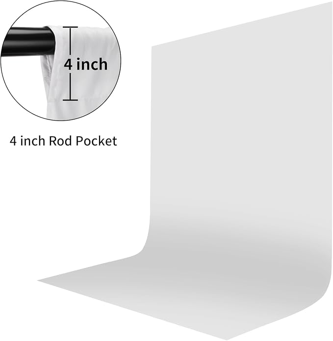 5X6.5ft White Backdrop Curtain for Photography (Without Stand) | White Photo Background for Photographic Parties Video Recording Live Streams Polyester Fabric Photoshoot Screen Backdrops - Image 3