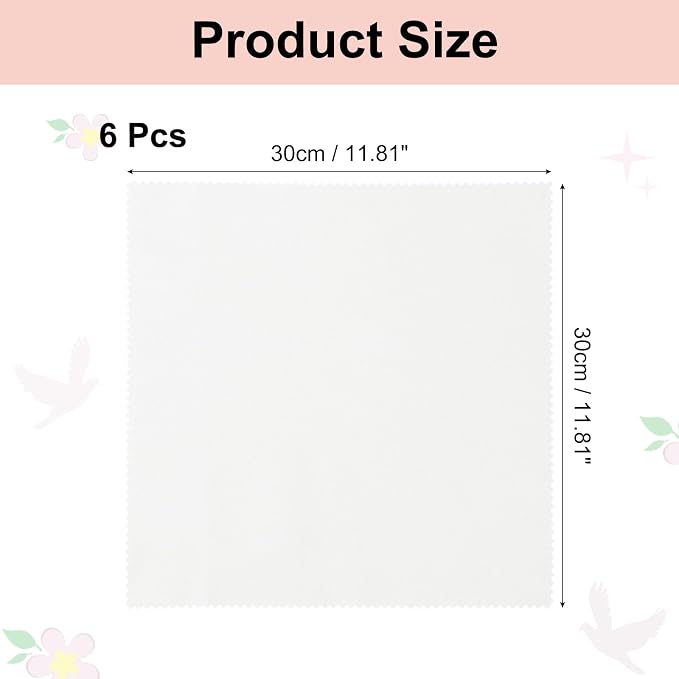uxcell 6 Pcs Microfiber Cleaning Cloth for Glasses, 11.8 x 11.8 Inch Eyeglass Cleaning Cloth, Glasses Cleaner Wipes for Electronics Lenses Screens Cameras Cell Phones, Light White - Image 2