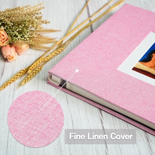 Vienrose Self Adhesive Photo Album 40 Pages for Wedding, Baby Growth, Pink - Image 3