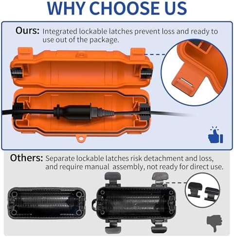 9 Pack Outdoor Extension Cord Safety Cover, Waterproof, Orange - Image 5
