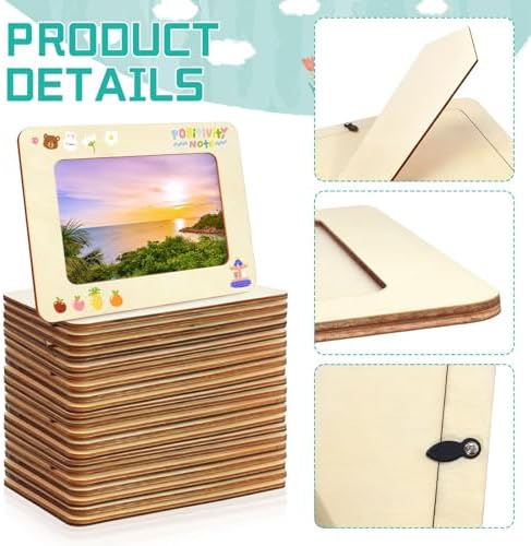 VOKOY 40 Pack Wooden Picture Frames for Crafts, 4" x 6" Photos DIY Wood Picture Frames,Unfinished Standing Photo Frames DIY Crafts Wood Decorate for Wedding Birthday Gifts - Image 3