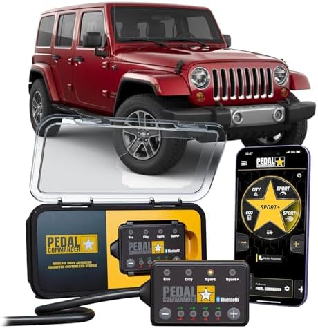 PEDAL COMMANDER for Jeep Wrangler JK 2007-2018 Throttle Response Controller - Anti-Theft, 4 Modes 36 Settings, Wireless Control, Plug-and-Play - Trail & Rock Crawling Upgrade by PEDALCOMMANDER