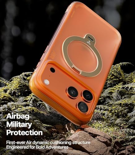 TORRAS Ostand Q3 Air for iPhone 17 Pro Case 6.3'' with Stronger Magnetic Stand, Fit for Magsafe, Airbags Miltary Protection, Camera Control for iPhone 17 Pro Case, Shockproof & Stylish, Horizon Orange - Image 4