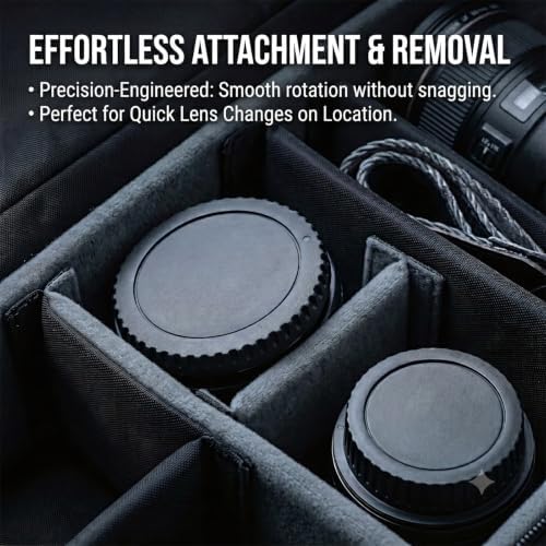 10-in-1Camera Body Cap and Rear Lens Cap Set for Canon EF EF-S Mount DSLR - Back Lens Shields with 2-Pack Hot Shoe Bubble Level Covers for EOS 5D IV 80D Rebel T7 T6 (EF/EF-S Mount) - Image 3