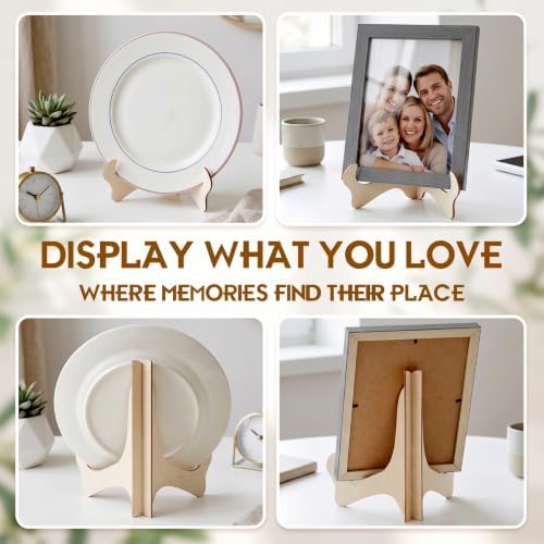 RattanView 8" 24 Pcs Wooden Plate Stands for Display Picture Holder Stand - Image 4