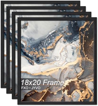 Fxojyvo 18x20 Picture Frame Set of 4 Black Engineered Wood Wall Hanging by Fxojyvo