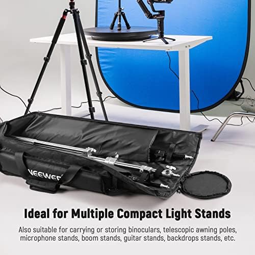 Neewer Tripod Carrying Case, Heavy Duty Waterproof Nylon Bag with Handles & Shoulder Straps, Compact Case with Full Length Zippered Closure, External Pocket for Light Stand/Boom Stand/Tripod, Black, - Image 3