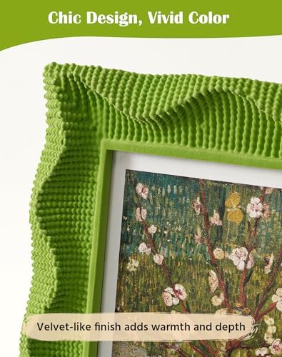 5x7 Green Picture Frame with Flocking Finish for Nature Flower Photo - Image 3