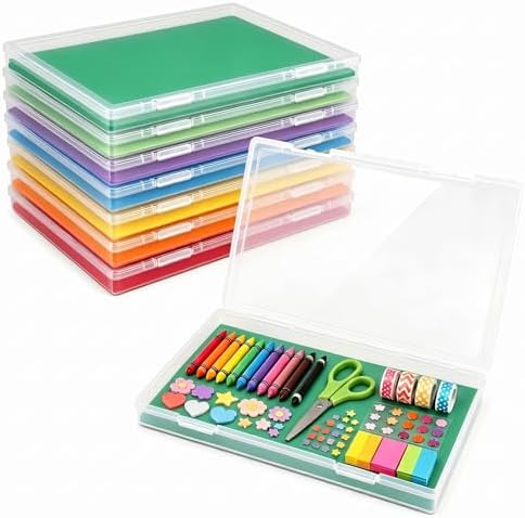 8 Pack Clear Photo Storage Box for 8 x 10 Photos, Pictures & A4 Paper by FUIJOL