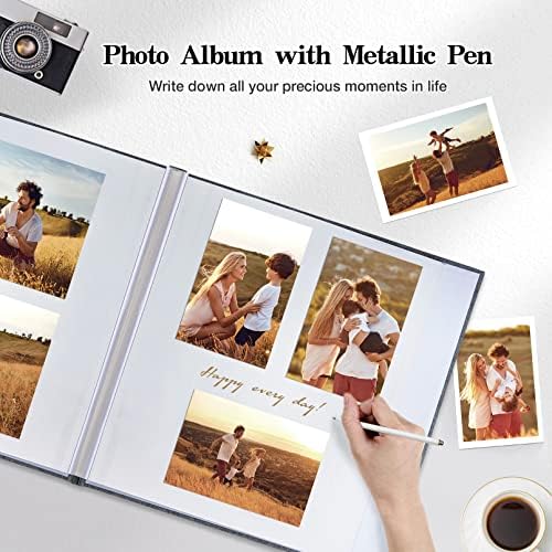 potricher Self Adhesive Photo Album 40 Pages, Linen cover, Gray - Image 6