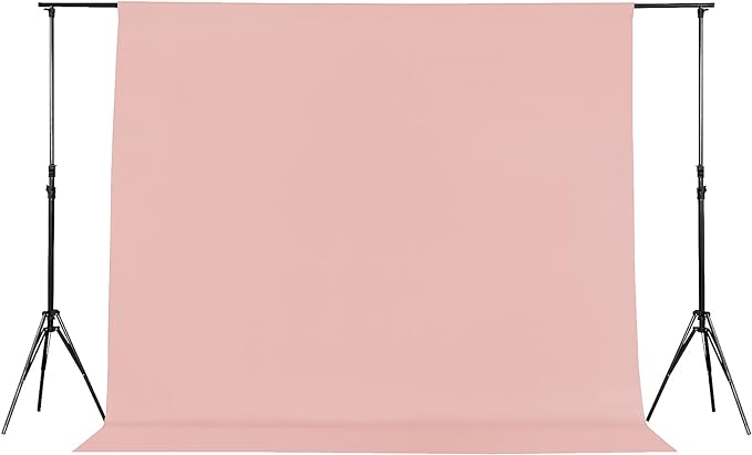 Joccun 8X10FT Dusty Pink Backdrop Background for Photography, Polyester Backdrop Curtain Background Screen for Photography,Photoshoot,Video Recording,Studio(8X10ft, Dusty Pink) by Joccun