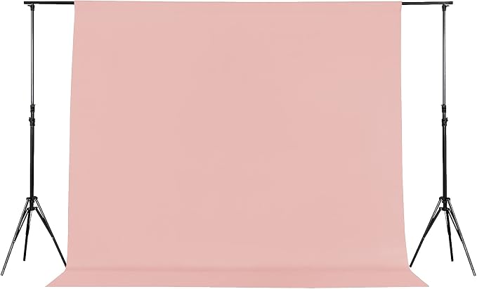 Joccun 5X7FT Dusty Pink Backdrop Background for Photography, Polyester Backdrop Curtain Background Screen for Photography,Photoshoot,Video Recording,Studio(5X7ft, Dusty Pink) by Joccun