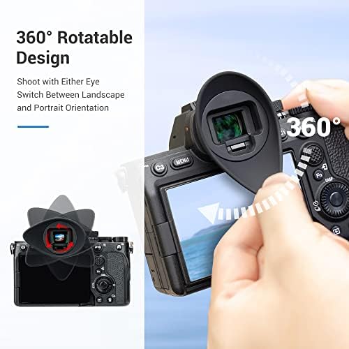 JJC Camera Viewfinder Eyecup Eyepiece for Sony A7R VI A7R V A7R5 A7 IV A7M4 A7S III A7SIII A7S3 A1 Alpha 1 Replaces Sony FDA-EP19 Eye Cup, Oval Shape Soft Silicone and 360° Rotatable Design - Image 6