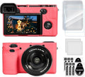 Case for Sony Alpha A6400 A6300, 2 Screen Protector, Peach Red by TYUANDOUER
