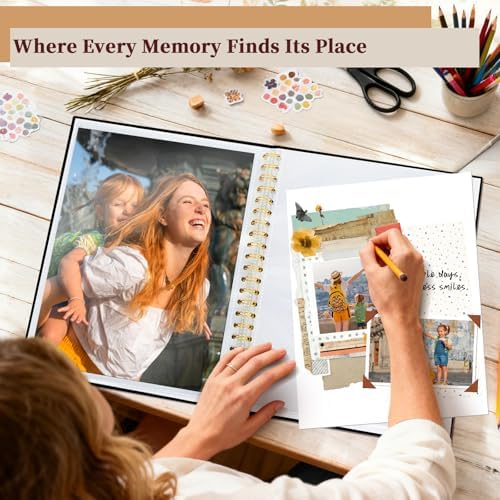 Window Cover Scrapbook Album 8.5x11 in, 10 Sleeves Black - Image 2