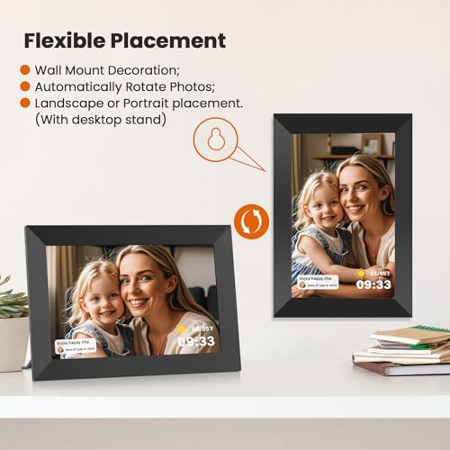 Uhale Digital Picture Frame WiFi 10.1 Inch, Electronic Photo Frames 1280 x 800 HD IPS Touch Screen, Auto Rotate, Slideshow, Share Photos/Videos from Phone Instantly - Image 5