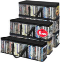 DVD Storage Bags, 6 Pack Holds 240 DVDs (40 Each), Water Resistant Clear PVC Case Holder Organizer with Handles, Stackable Media Storage for Blu Ray, CDs, Video Games by PUTNATRUE