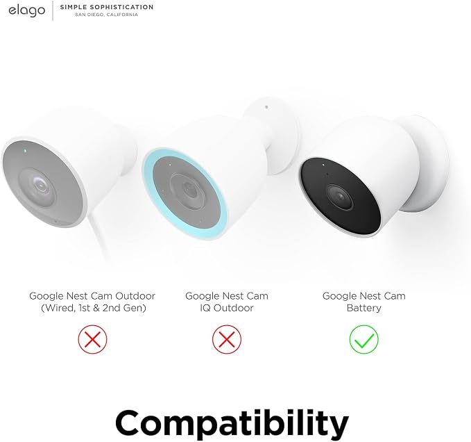 elago Silicone Cover for Google Nest Cam Outdoor or Indoor (Battery) | Magnetic Mount Cover Included, All Weather Protection, Easy Installation [Black] (NOT Compatible with wired, 2nd gen) - Image 2