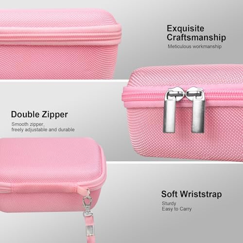 RAIALL Camera Case for Canon PowerShot SX740/ SX730/ SX720/ SX710/ SX620/ SX610 HS Digital Camera, SX740/ SX730 Vlogging Camera Travel Hard Bag, Mesh Pocket for Battery, SD Card and Cable, Pink - Image 5