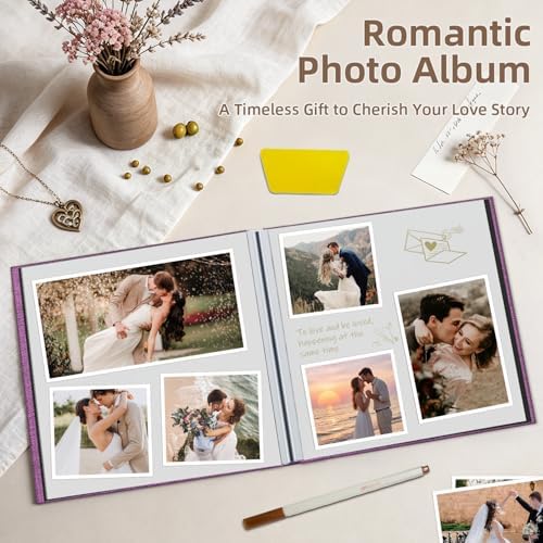 Popotop Photo Album Self Adhesive Scrapbook Album for 4x6 5x7 8x10 Pictures DIY Photo Book as Scrapbooking Supplies Kits, Birthday Gifts for Women Mom Wedding Baby Family Travel - Image 5