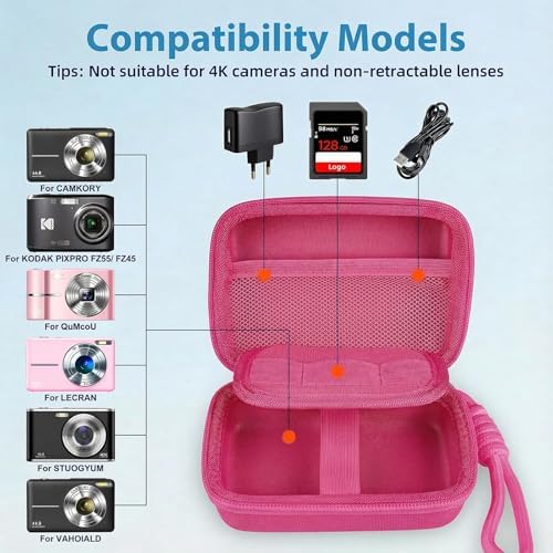 Digital Camera Case for Kodak PIXPRO FZ55/FZ45/CAMKORY, Fuchsia - Image 3