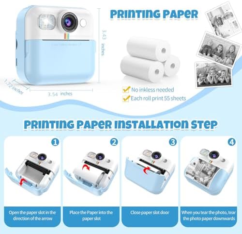 Kid Camera for Boys, Portable Toddler 1080P Instant Print Camera for Kids - Image 6