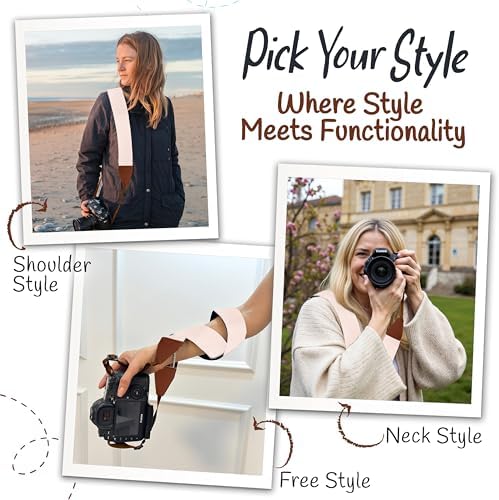 Art Tribute Camera Strap - Shoulder, Crossbody & Neck Camera Strap for Photographers, Fits All Cameras, Canon Nikon Sony Fujifilm, Padded Strap W/Quick Release, Embroidered Cotton & Leather Ends - Image 6