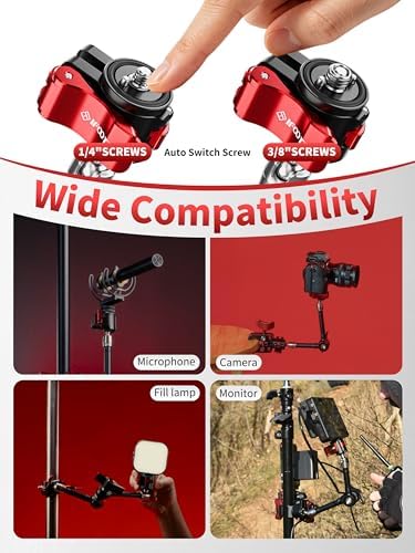 IFOOTAGE Magic Arm Clamp MA5-6, 11 Inches Adjustable Friction Power Articulating Magic Arm with 1/4" and 3/8" Thread Screw for DSLR Camera Rig/LCD Monitor/LED Lights - Image 6