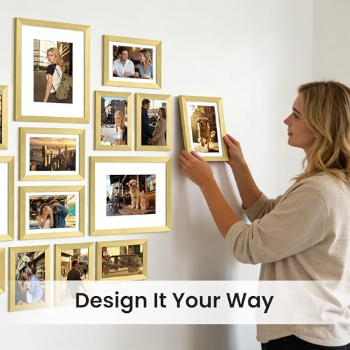 upsimples Picture Frames set of 19, Including 8x10, 5x7, 4x6 Gold Frame - Image 7