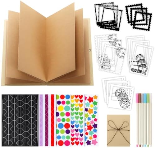 6 x 8 Inch Small Scrapbook Album with Brown Inner Pages by DILVREWA