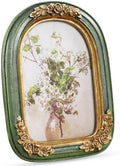 Cuspin Vintage 4x6 Picture Frame Green Gold Arched Resin Frame with Floral by Cuspin