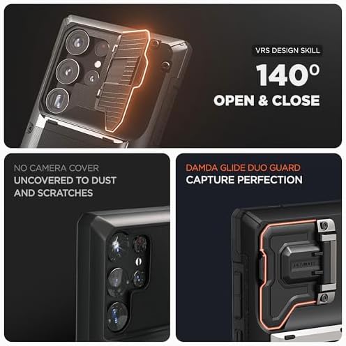 VRS DESIGN Damda Glide DuoGuard for Galaxy S25 Ultra Case (2025), Premium Sturdy Fully Covered Camera Lens Protection Cover Card Holder Wallet Case (Liberty Black) - Image 6
