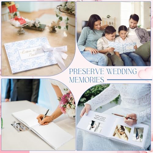Wedding Guest Book Letters to Bride 8.5x7 Inch,Blue,Classic - Image 6