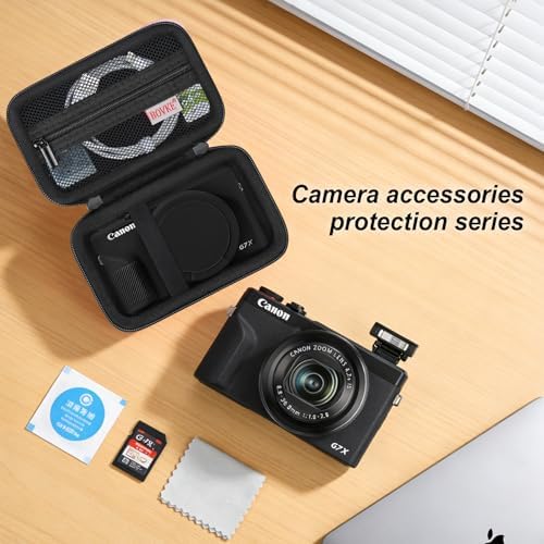 BOVKE Hard Case + Silicone Cover for Canon Powershot G7 X Mark III, Black - Image 6
