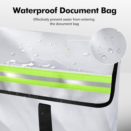 Large Fireproof Document Bag for Home Safe Storage, 24 x 12 x 12in, Grey - Image 4