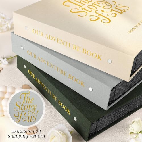 Lanpn Couple Photo Album 4x6 600 Pockets - The Story of Us, Linen Large Wedding Anniversary Picture Albums Book Horizontal Vertical Photo for Newlywed Engagement Love Stories Valentine's Day (Grey) - Image 5