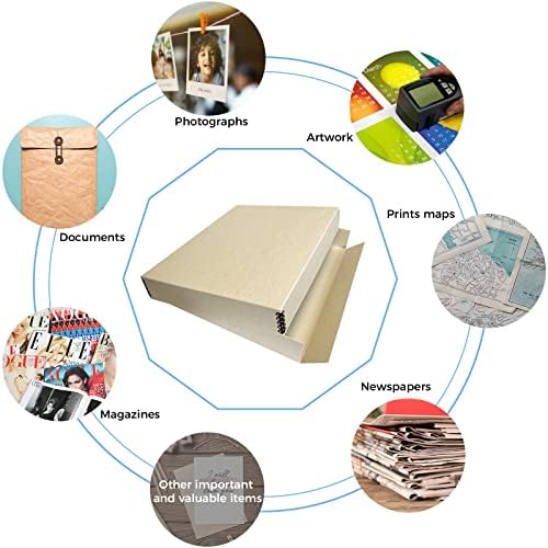Lineco Drop Front Archival Storage Box, 17.75x22.75x3 in, Tan, 2 Pack - Image 6