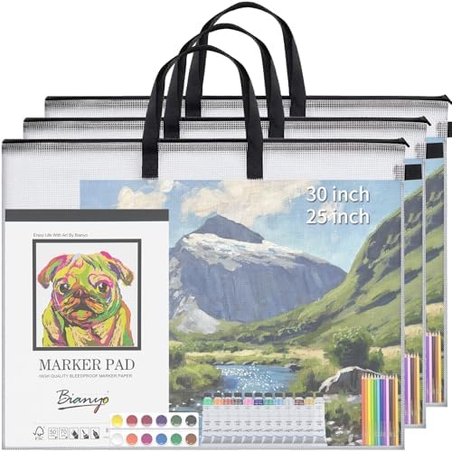 YOPCDJ 30x25 inches Extra-Large Art Portfolio Bag, Portfolio Folder for Artwork with Handle, Zippered Storage Folder for Poster, Scrapbook, Keepsake and Bulletin Board by YOPCDJ