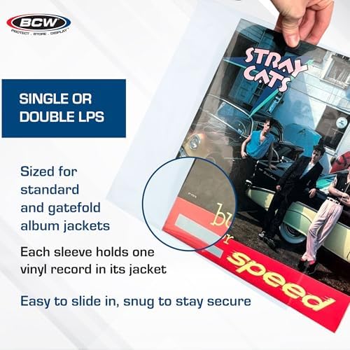 BCW 12-Inch Record Sleeves – 4 Mil Blue-Tinted (50 ct) | Archival Anti-Static Vinyl Record Outer Sleeves | Protects 12" LP Jackets from Fading & Wear | Acid-Free Polypropylene - Image 5