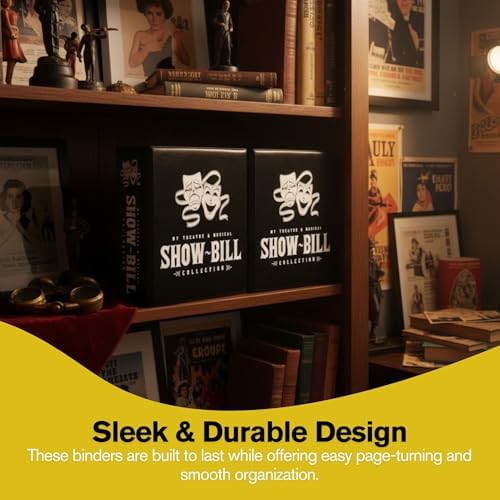 2 Pack of Show-Bill D-Ring Binder for Broadway & Theatre Showbills – Display Binder with 25 Sheet Protectors, Holds & Organizes Stage Collections, Fits 5.5” x 8.5” (Black) - Image 3
