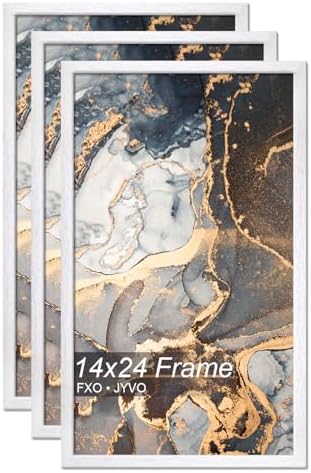 Fxojyvo 14x24 Picture Frame Set of 3 White Engineered Wood Wall Hanging by Fxojyvo