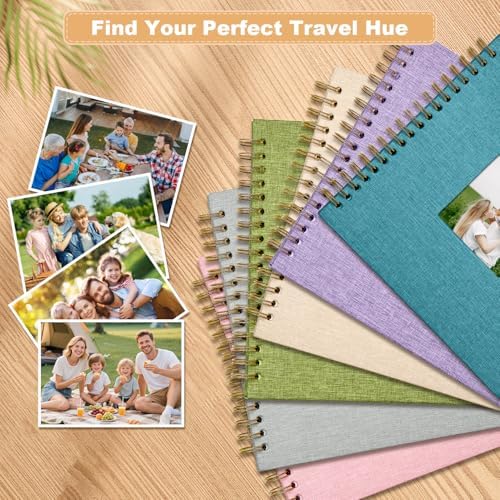 Scrapbook Photo Album Linen Cover, 10 x 10 Inch Hardcover Kraft White Pages Memory Book, for Travel Wedding Guest Book Christmas Baby Shower (40 Sheets/ 80 Pages,SkyBlue) - Image 7