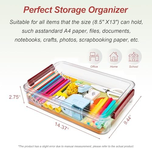 CATOOMUU 2-Pack 9x13 Clear Plastic Project Case Stackable Storage Box - Image 3