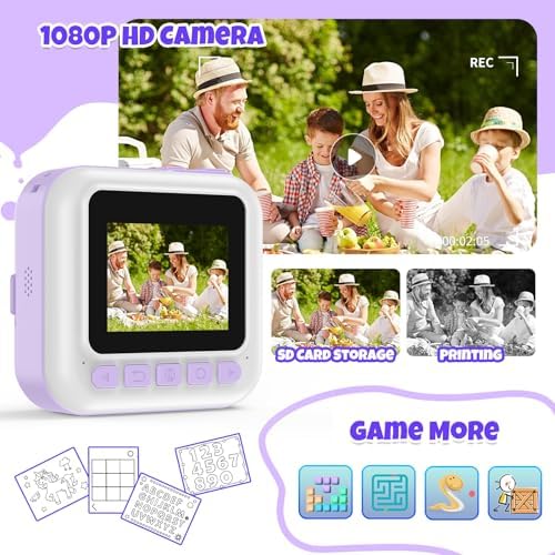 Instant Print Camera for Kids, Children Digital Video Camera Toddler Toys - Image 3