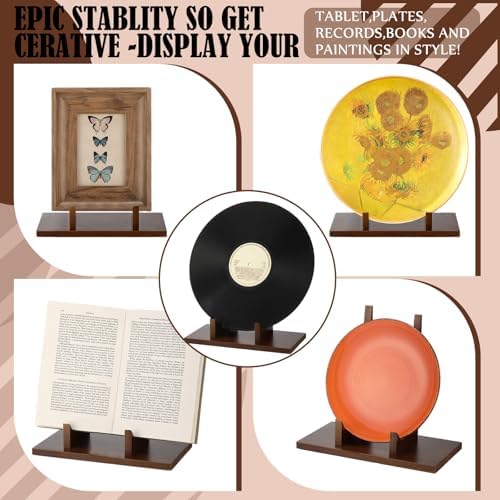 RattanView 2 Pcs Wood Plate Stand for Display 9 Inch Plate Holder Display Frame Picture Photo Card Tabletop Decorative Stand - Image 5