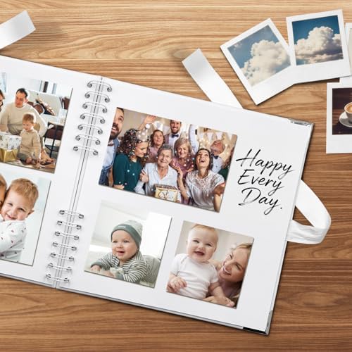 10x10 Inch White DIY Scrapbook Album,Hardcover Memory Book,80 Pages (40 Sheets) Kraft Photo Album for 4x6 / 5x7 Pictures, Perfect for Wedding, Family, Anniversary, Christmas & Travel Memories - Image 3